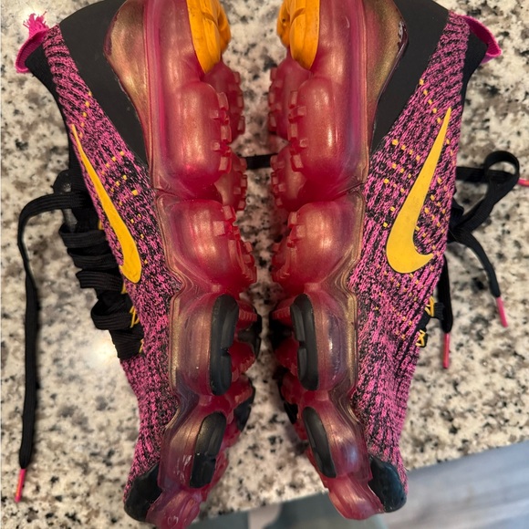 Nike Black and Pink Knit Sneakers with Yellow Accents - Picture 6 of 10